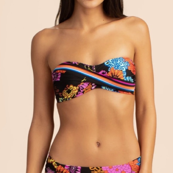 HP 5/17!! NWT Trina Turk Electric Reef Twist Bandeau Top - Picture 3 of 11